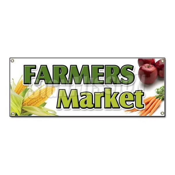 Signmission FARMERS MARKET BANNER SIGN produce fruit vegetables fresh tomatoes corn citrus B-Farmers Market - main